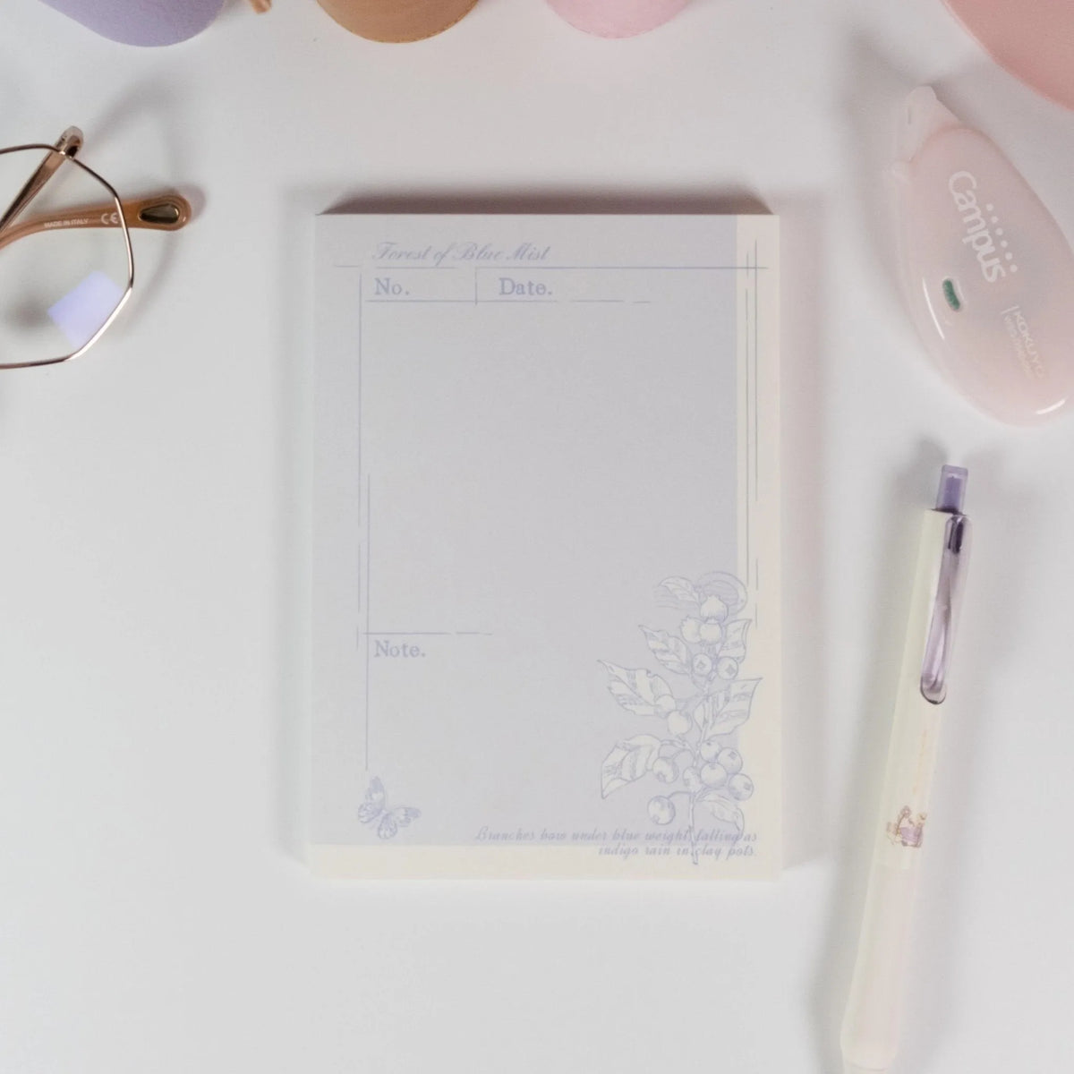 Forest of Blue Mist variant featuring misty purple flowers and woodland fruit motifs - Miouva