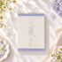 Lemon Garden A6 notepad with lavender botanical illustration and writing layout