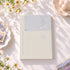 Summer Sweetness A6 notepad with soft purple fruit and floral design