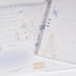 Detailed view of Little Chirp Notepad artwork featuring delicate bird drawings and fine linework - Miouva
