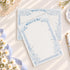 Morning Glory B5 notepads with blue hand-drawn floral borders