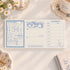 Bloc mémo Lilith’s Stamp au lapin bleu, avec mise en page vintage en trois sections