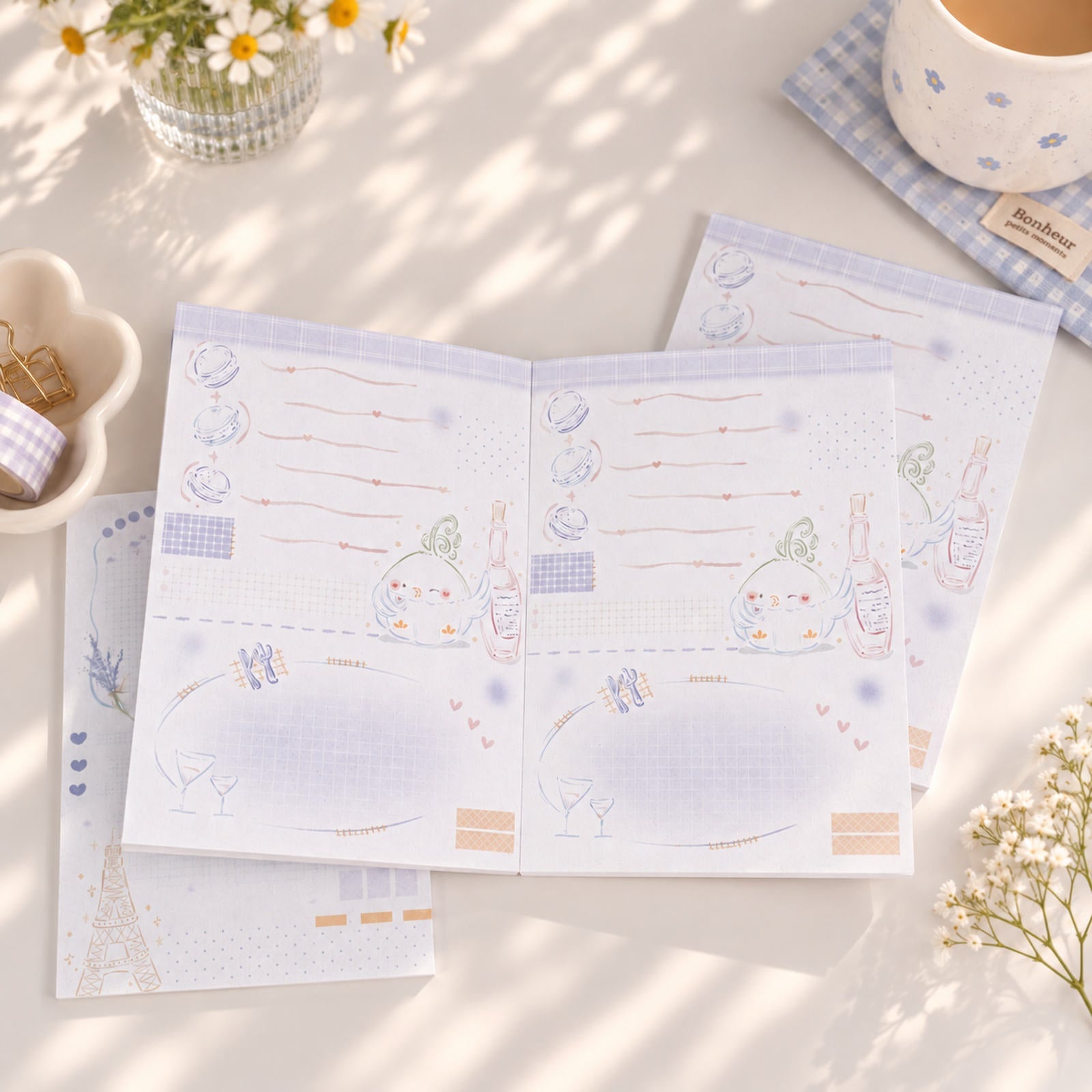 Little Chirp A6 notepad with hand-drawn bird designs