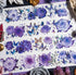 Full sheet of Purple Stardance PET Tape with holographic purple roses and butterflies by SHINE × STUDIO VI - Miouva
