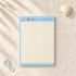 Bloc-notes B5 Summer Beach Starry Tide avec pages crème lignées et bordure quadrillée bleue