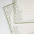 Close-up of Thorn Rose notepad paper texture and rose illustration details - Miouva