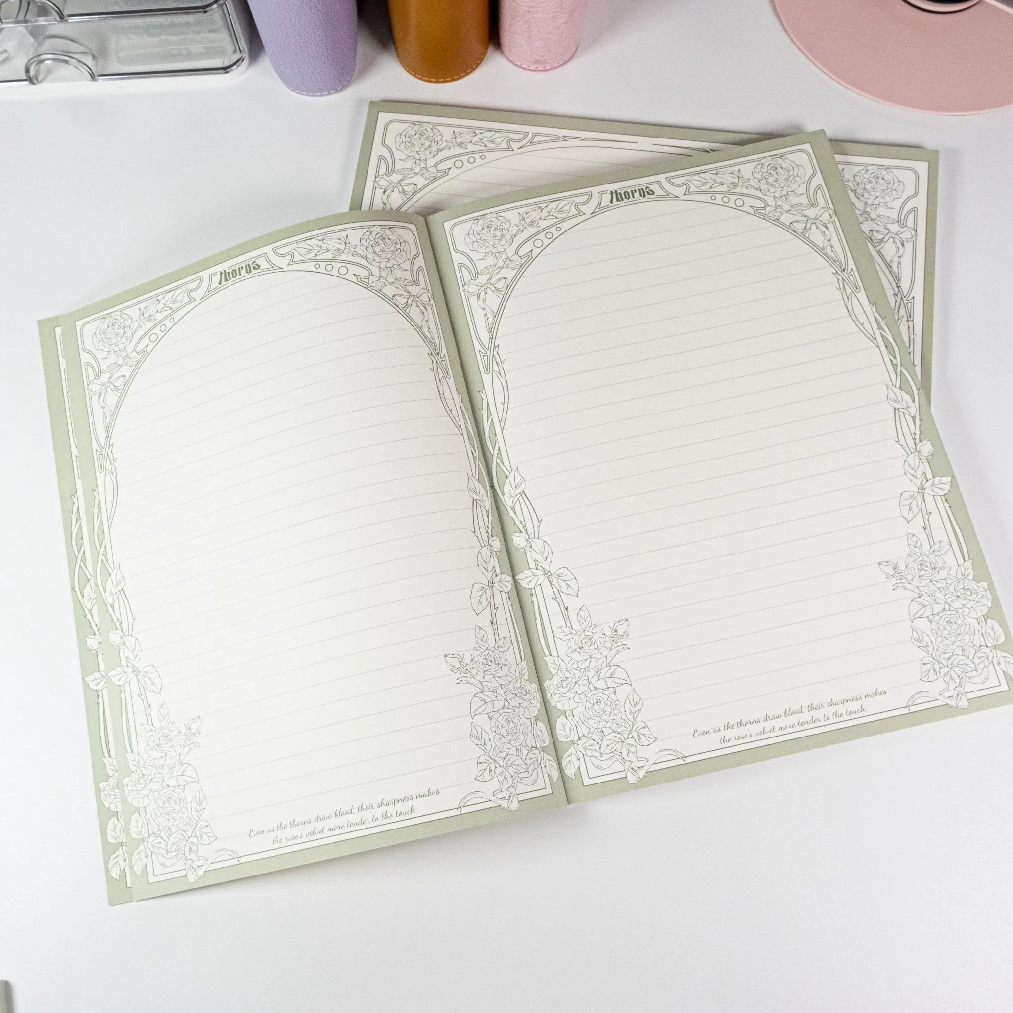 Vintage Thorn Rose B5 Lined Notepad - Solkatt
