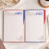 Red and blue Vintage Train Postage A5 lined notepad pages