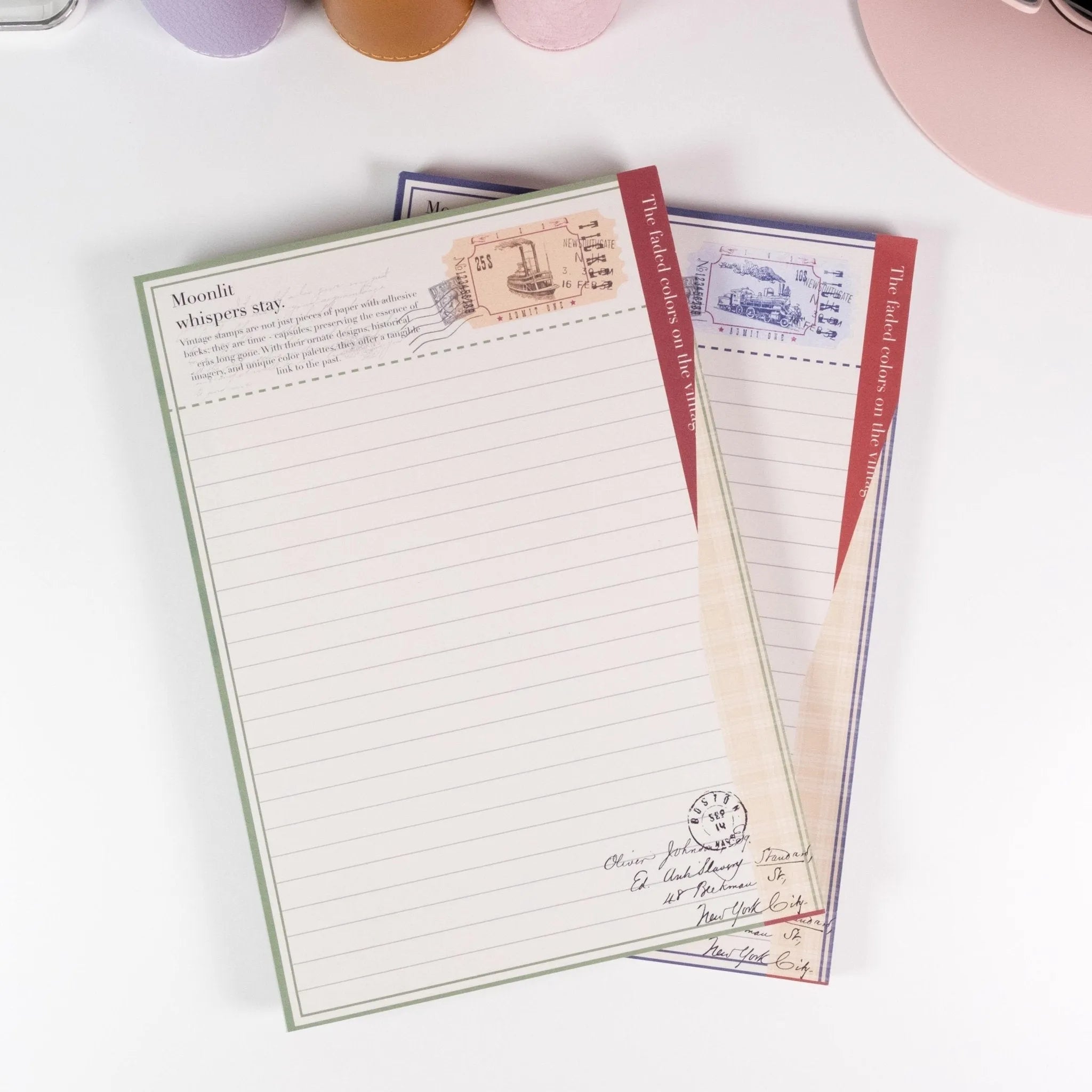 Vintage Train Postage A5 Lined Notepad - Solkatt